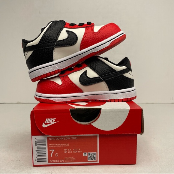 Nike Dunk Low TD EMB NBA 75th Anniversary “Chicago” NEW 2022 - Picture 3 of 4